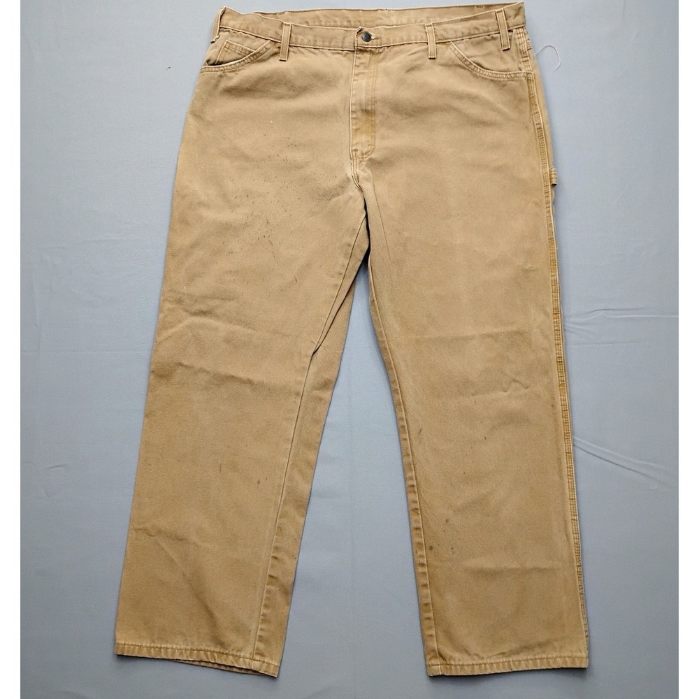 Dickies 42x32 Relaxed Fit Carpenter Pants Duck Brown Canvas